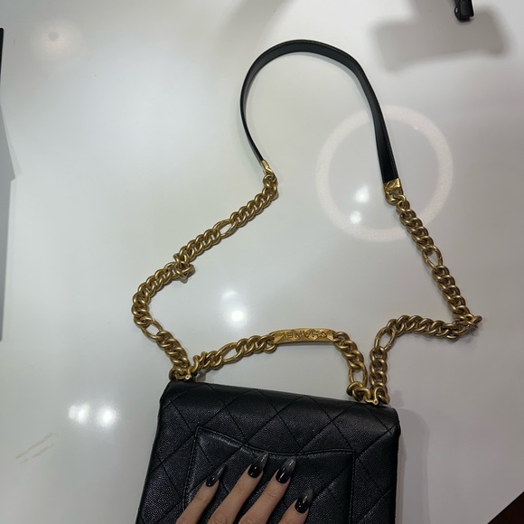 Caviar Quilted Mini Bracelet On Chain Flap - Picture 5 of 12